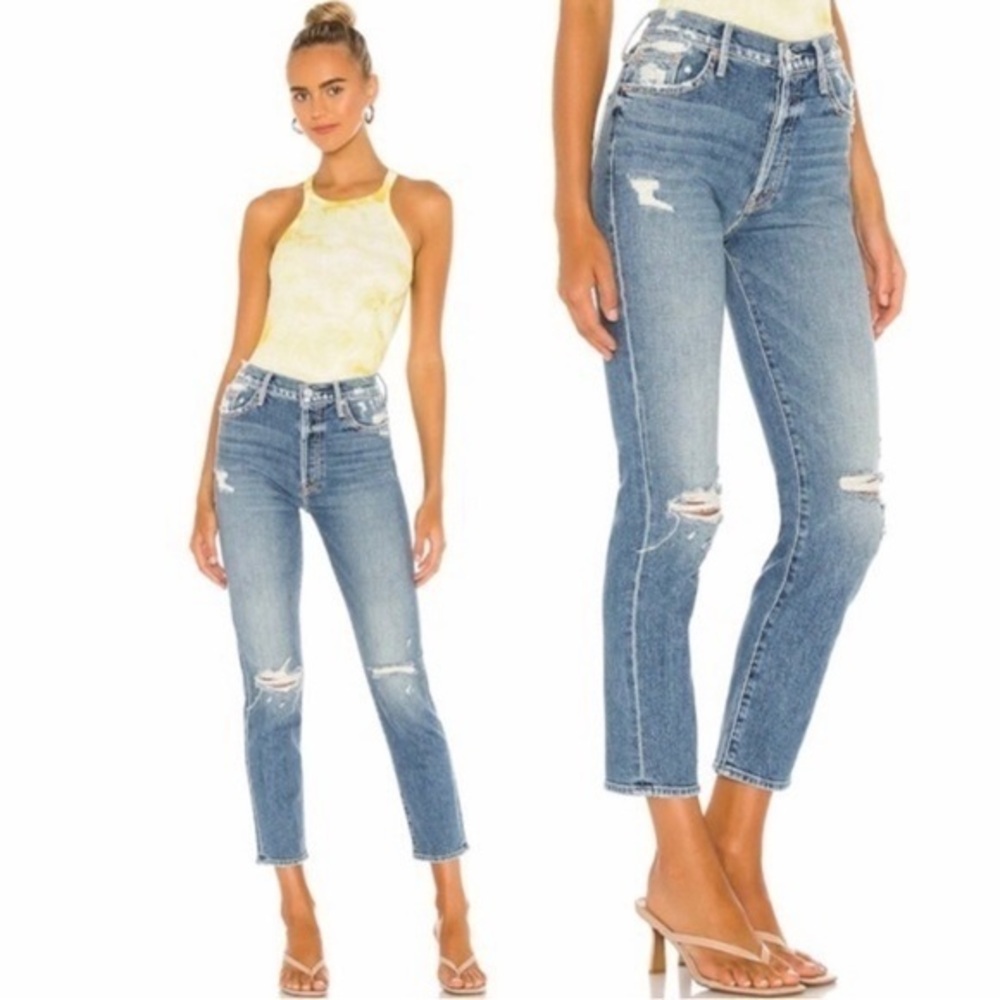 MOTHER Superior The Trickster On Holy Ground Ankle Distressed Jeans